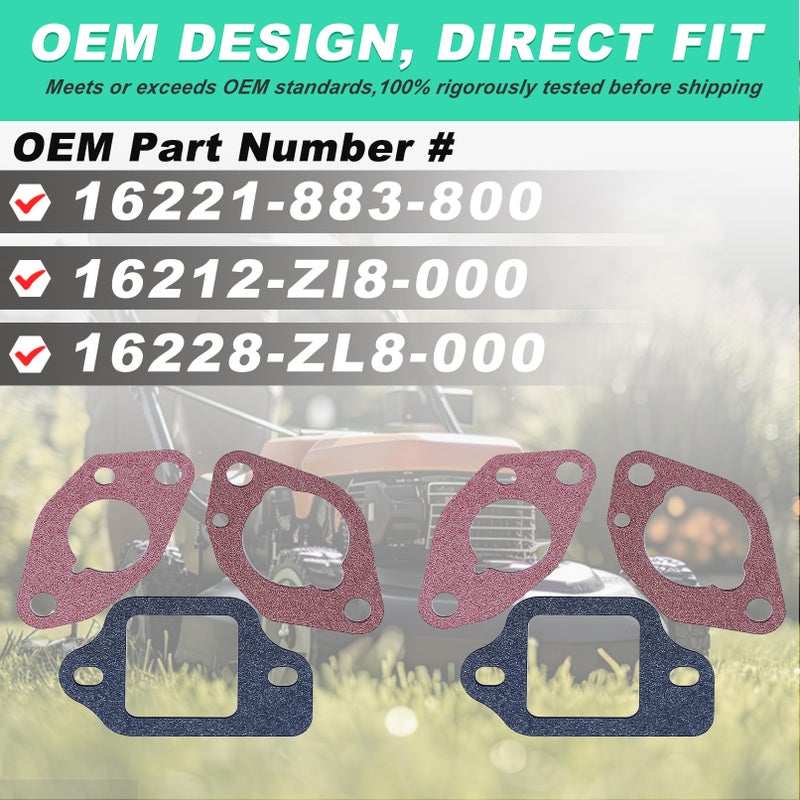 Adefol Carburettor Gasket Kit for Honda GCV160 GCV135 GCV190 GSV190 Engine and HRS216 HRT216 HRB216 HRR216 HRZ216 Lawnmower # 16212-Zl8-000, Adefol Professional Airtight Gasket - Image 5